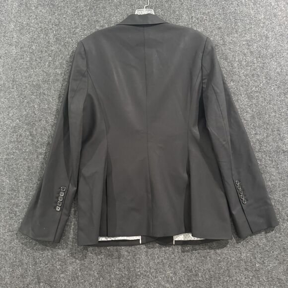 BCBGMAXAZRIA Martine Blazer Women's Large Black Wool Suit Jacket One Button - Picture 7 of 9